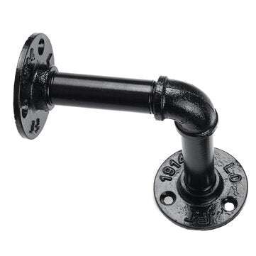 Pipe Shelf Brackets Wall Mounted Metal Pipe Brackets Industrial Black Shelf Vintage for Wall Mounted