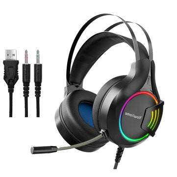 Smailwolf A1 Gaming Headset Stereo RGB Lighting Wired Gaming Headphones With Micro... (COLOR: BLACK)