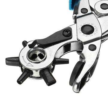 Multi-Size Leather Belt Revolving Puncher Eyelet Hole Hand Pliers Craft Tool