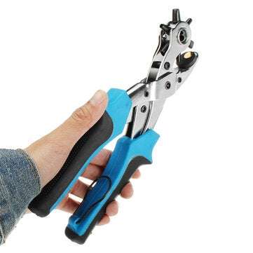 Multi-Size Leather Belt Revolving Puncher Eyelet Hole Hand Pliers Craft Tool