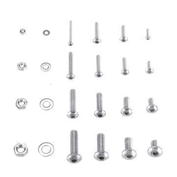 Suleve MXSH9 1220Pcs Stainless Steel Hex Socket Pan Head Screws Bolt Nuts Washers Assortment Kit M2