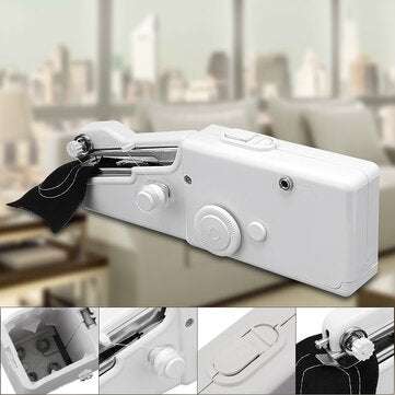 Mini Portable Sewing Machine Handheld Cordless Quick Clothes Stitch For Home Travel