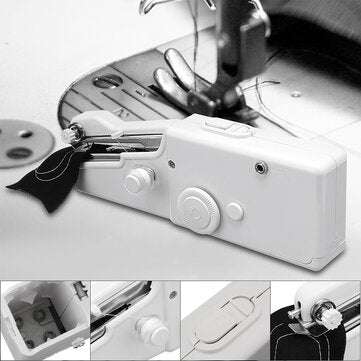 Mini Portable Sewing Machine Handheld Cordless Quick Clothes Stitch For Home Travel