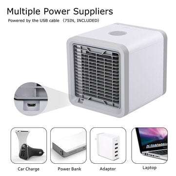 Portable Air Cooler Fan Mini USB Air Conditioner 7 Colors Light Desktop Air Cooling Fan Humidifier P