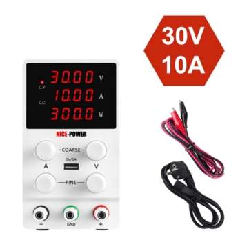 NICE-POWER SPS3010 30V 10A Lab Bench DC Power Supply Digital Swit... (VOLTAGE: 220V | COLOR.: WHITE)