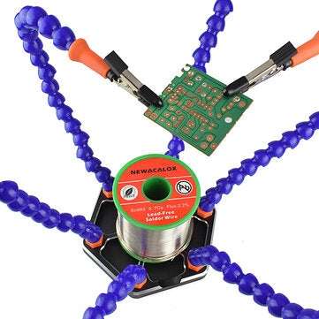 NEWACALOX Soldering PCB Holder Tool Six Arms Helping Hands Third Hand Crafts Repair Helping Welding