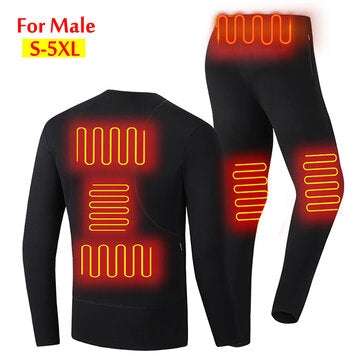 Men Women Electric Heated Underwear Suit Thermal Elasti... (SIZE: 4XL | STYLE: PANTS | GENDER: MALE)
