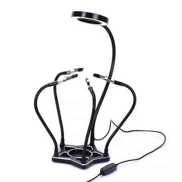 NEWACALOX Soldering Helping Hands 3X Magnifying Lamp Third Pana Hand Multifunction... (COLOR: BLACK)
