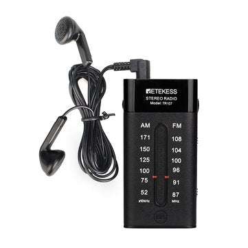 RETEKESS TR107 Portable Mini Pocket Radio FM AM Pointer Tuning Stereo Support BBS Mega Bass With Ear