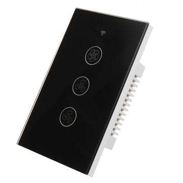 MoesHouse Black WiFi+RF433 Smart US Ceiling Fan Switch Smart Life/Tuya App 2/3 Way Control Wireless