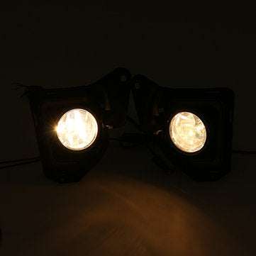 Pair LED DRL Daytime Running Lights White Fog Lamps Yellow with H16 Halogen Bulbs For Toyota Hiace 2