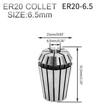 Machifit 5pcs ER16 ER20 Spring Collet 6.5-13mm Collet Chuck for CNC Milling Lathe Tool