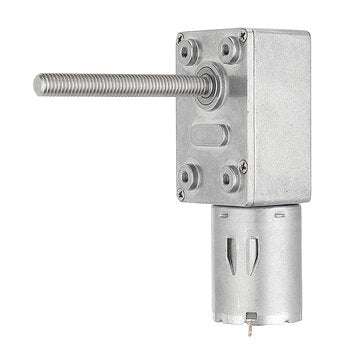 Machifit 2Pcs JGY370 50mm-M6 Screw Worm Gear Motor DC 12V 23RPM Self-locking Reduction Gear Motor