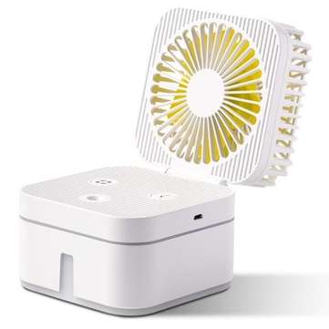 Rubik`s Cube Handhold USB Humidifier Spray Fan (COLOR.: WHITE)