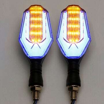 Motorcycle Turn Signal LED Lights Universal Daytime Running Warning Cafe Racer (COLOR.: BLUEYELLOW)