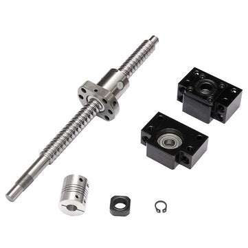 SFU1605 Ball Screw Length 250mm with 1 Set BK/BF12 Supports and 6.35mm x 10mm Coupler for CNC