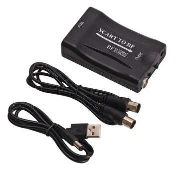 SCART to RF Coax Video Converter Adapter SCART Digital Signal to RF Analog Signal For DVD/Blu-ray Pl