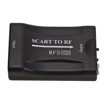 SCART to RF Coax Video Converter Adapter SCART Digital Signal to RF Analog Signal For DVD/Blu-ray Pl