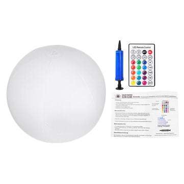 Solar Power Inflatable Ball LED Night Light Cordless Pool Floating Garden Decor (QUANTITY: 1PC)