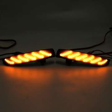 Pair Smoked Dynamic LED Rear View Mirror Turn Signal Lights Yellow For Ford Kuga Ecosport 2013-2019