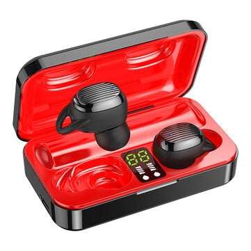 Sansui X9S TWS Wireless Earbuds bluetooth 5.0 Earphone LED Display HiFi Stereo Gam... (COLOR: BLACK)