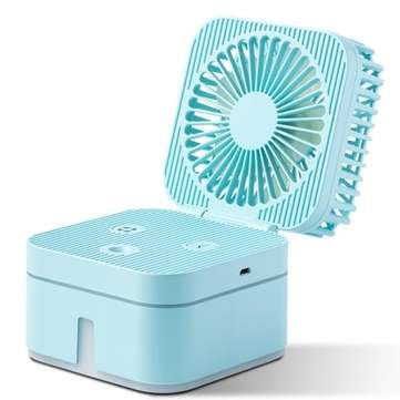 Rubik`s Cube Handhold USB Humidifier Spray Fan (COLOR.: LIGHTBLUE)