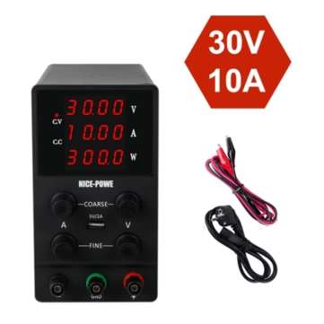NICE-POWER SPS3010 30V 10A Lab Bench DC Power Supply Digital Swit... (VOLTAGE: 220V | COLOR.: BLACK)