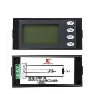 PZEM-002 20A AC 80-260V Digital LCD Voltmeter Current Voltage Energy Meter KWH Panel Tester