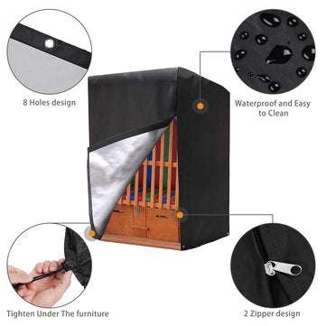 NASUM Cover for Garden Chairs Protective Cover Oxford Polyester 210D Oxford Material with Drawstring