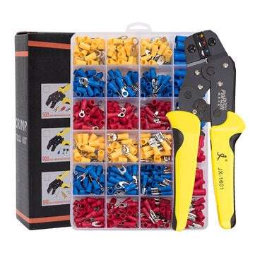 PARON JX-1601-01T AWG24-14 Crimper Plier Wire Crimper Tools Kit Ratchet Plier Hand Tools with 500Pcs
