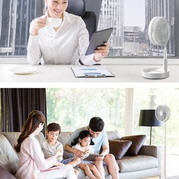 Outdoor 4Modes Portable Folding Stand Fan USB Rechargeable Table Fan Air Cooler Landing Fan