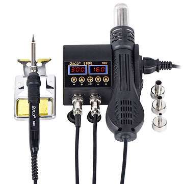JCD 8898 2 in 1 750W Soldering Station Hot Air Gun Heater LCD Digital Display ... (PLUG: 220VEUPLUG)