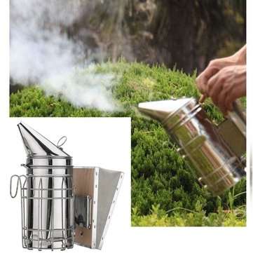 Galvanized Sheet Bee Hive Smoker with Heat Shield Beekeeping Equipment