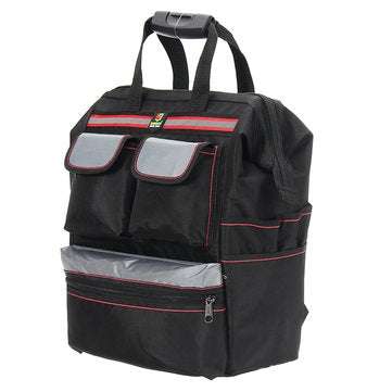 Multifunctional Oxford Cloth Double Shoulders Tool Bag Storage Backpack Bags Elec... (COLOR.: BLACK)