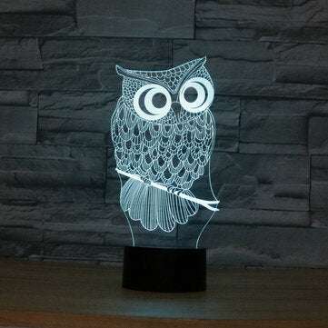 Owl USB Battery 3D LED Lights Colorful Touch Control Night Light Home Decor Gift