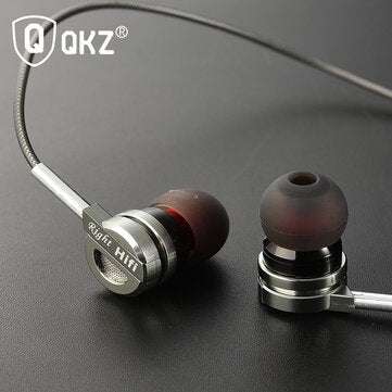 QKZ DM9 Metal Heavy Bass HiFi Earphone 3.5mm Wired In-Ear Earbuds with Mic for Samsung