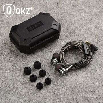 QKZ DM9 Metal Heavy Bass HiFi Earphone 3.5mm Wired In-Ear Earbuds with Mic for Samsung