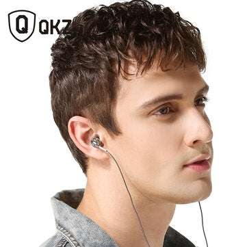 QKZ DM9 Metal Heavy Bass HiFi Earphone 3.5mm Wired In-Ear Earbuds with Mic for Samsung
