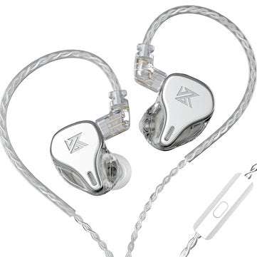 KZ DQ6 3DD Dynamic Driver HIFI In Ear Earphone High Resolution Head... (TYPE: WITHMIC | COLOR: GREY)