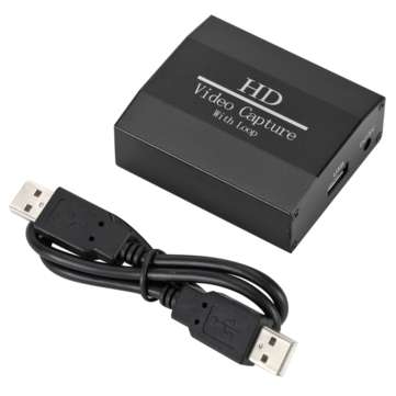 Grwibeou USB 2.0 HDMI HD 4K Aluminum Alloy Video Capture Card with TV Loop for Game Recording Camera