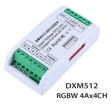 DMX 512 Decoder LED Strip Controller RGB 3CH RGBW 4CH Dimmer Console for Decorated... (CHANNEL: 4CH)