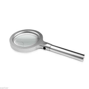 Hand Held 3x 8x Magnifying Glass Lens Magnifier 12 Light Reading Newspaper Gift