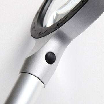 Hand Held 3x 8x Magnifying Glass Lens Magnifier 12 Light Reading Newspaper Gift