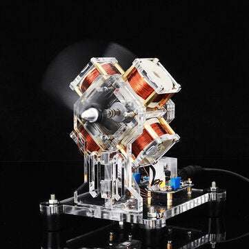 Four Coil Brushless Motor Fan Blade High-speed Turbine Hall Electric Machine Model