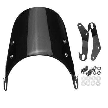 Black Windshield Windscreen For 5inch-7inch Round Headlights Motorcycle Universal