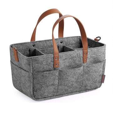 Felt Diaper Storage Bag Portable Detachable Foldable Felt Diap... (SIZE.: 33*15*18CM | COLOR.: GREY)