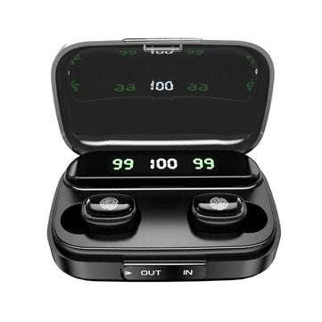Bakeey 209S TWS bluetooth 5.1 Earbuds LED Display Earphones 9D Stereo Sports Water... (COLOR: BLACK)