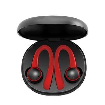 Bakeey T7 Pro TWS Earphone Wireless bluetooth 5.0 Earhooks Silicone Soft Hifi Stere... (COLOR.: RED)