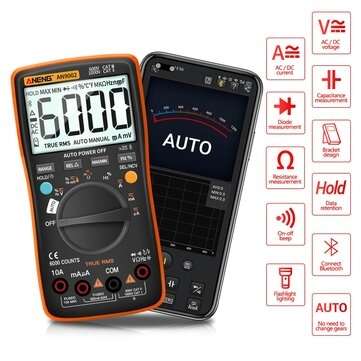 ANENG AN9002 Digital bluetooth True RMS Multimeter 6000 Counts Professional Auto Multimetro AC/DC Cu