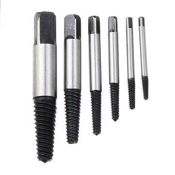 6pcs Damaged Screw Extractor Set Easy Out Broken Nut Screw Bolt Remover Kit